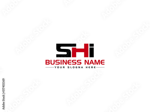 Abstract SHI Logo Icon Design, Colorful SH s h i Logo Icon Vector With Red Black Three Letter Design For Your Business