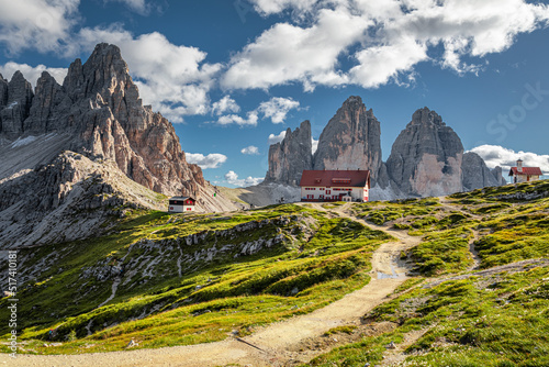 Tre Cime di Lavaredo and Dreizinnen hut, Dolomites