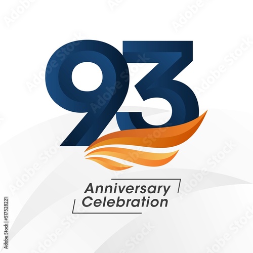 93 years anniversary design template. vector templates