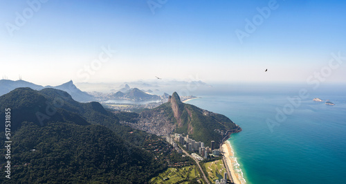 View from the top of Pedra da Gavea Mountain in Tijuca Forest National Park, Rio de Janeiro, Brazil