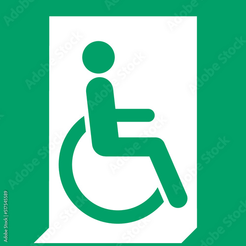 ISO 7010 E030 Emergency exit for people unable to walk or with walking impairment (right)