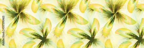 Botanical background seamless pattern with colorful tropical leaves on light background. Summer wallpaper background. Template design for textiles, interior, clothes, wallpaper. banner template