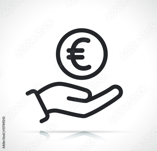 euro coin on hand icon