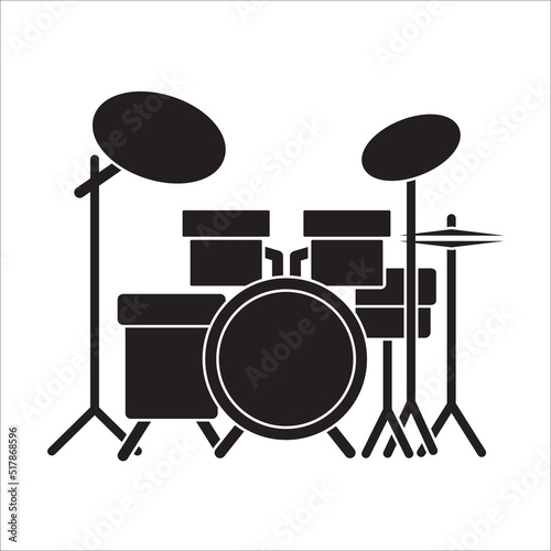 drum kit icon vector design template