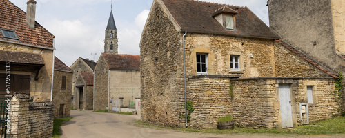 Cityscape of Saint-Pere with Eglise Notre-Dame in Bourgogne France is a miniature copy of the Notre-Dame in Paris.