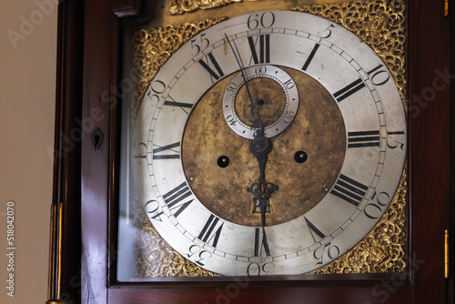 Vintage grandfather clock deal with Roman numerals