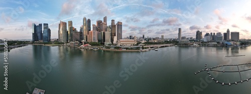 Marina Bay, Singapore - July 13, 2022: The Landmark Buildings and Tourist Attractions of Singapore