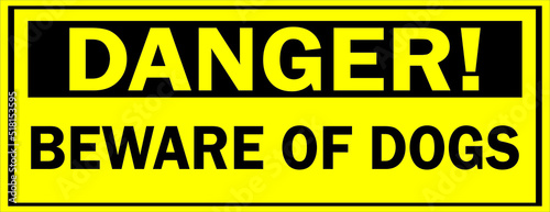 Danger beware of Dogs warning sign vector illuminated