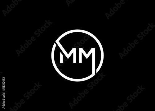 MM minimalist modern and monogram logo design