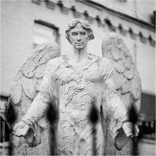 statue of archangel Michael. Archangel Michael Sculpture, The archangel isolated on white