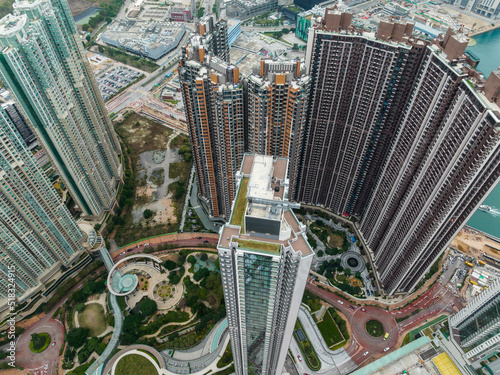 Top view of Hong Kong residential apartment