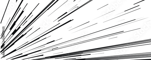 Comic book speed lines isolated on white background stripe effect style for manga speed frame, superhero action, explosion background. Motion line effect, pop art. Vector 10 eps