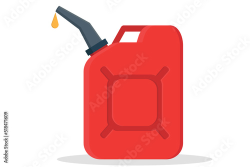 red canister for gasoline on a white background