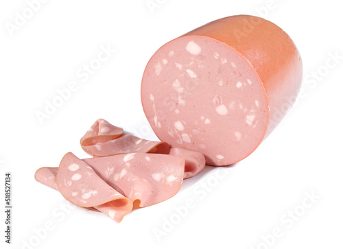 pieza y lonchas mortadella de bologona italiana