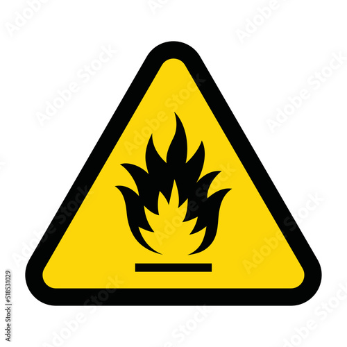 highly flammable sign, danger and caution sign, vector illustration 