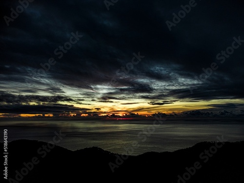 Breathtaking view of the sunrise at the Mountains of Lanca Mati city