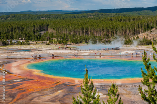 High angle view of the famous Grand Prismatic Spring