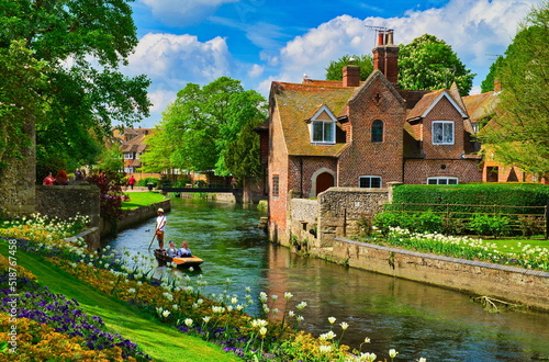 Great Stour river in Westgate Gardens, Canterbury,England.