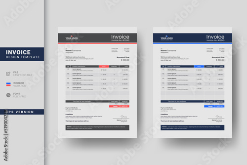 Creative business invoice design template