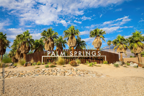 Palm Springs welcome sign on the edge of town