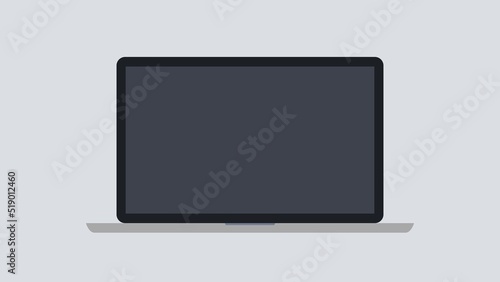 Laptop flat vector icon illustration