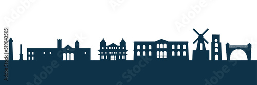 Barbados skyline silhouette at white background illustration business travel and tourism concept 