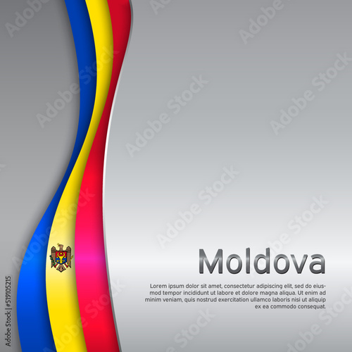 Abstract waving moldova flag. State patriotic moldavian cover, flyer. Creative background for moldova patriotic holiday card design. Paper cut style. National poster. Business booklet. Vector design