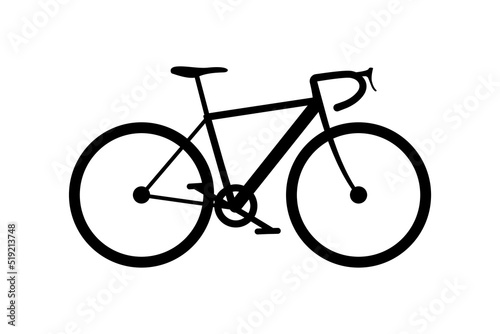 Bicycle vector illustration. Road bike in silhouette.