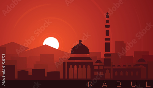 Kabul Low Sun Skyline Scene