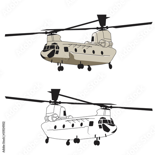 chinook military transportation vector design