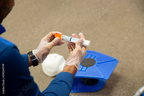 Staff training to inject an epinephrine as first aid