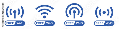 Free wi-fi icon. Wi-fi point icon. Wireless connection icon, vector illustration