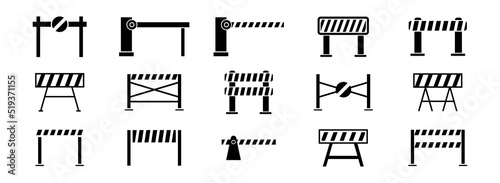 Barrier icons set vector image