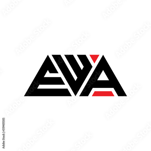 EWA triangle letter logo design with triangle shape. EWA triangle logo design monogram. EWA triangle vector logo template with red color. EWA triangular logo Simple, Elegant, and Luxurious Logo...