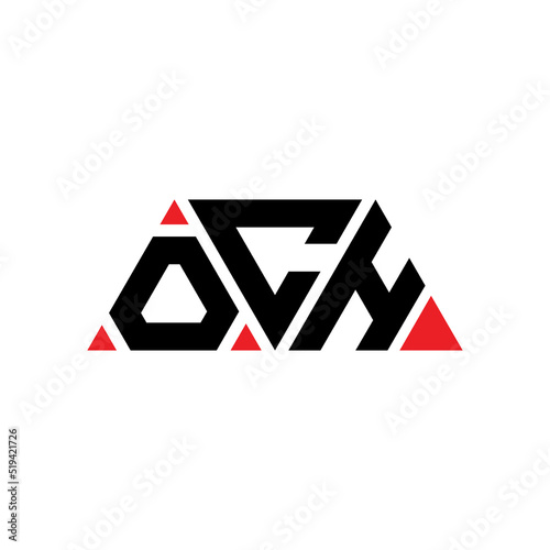 OCH triangle letter logo design with triangle shape. OCH triangle logo design monogram. OCH triangle vector logo template with red color. OCH triangular logo Simple, Elegant, and Luxurious Logo...