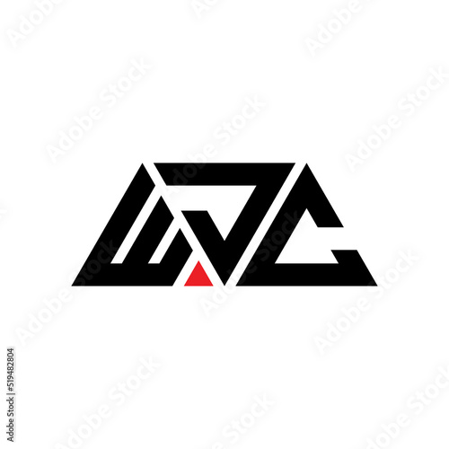 WJC triangle letter logo design with triangle shape. WJC triangle logo design monogram. WJC triangle vector logo template with red color. WJC triangular logo Simple, Elegant, and Luxurious Logo...