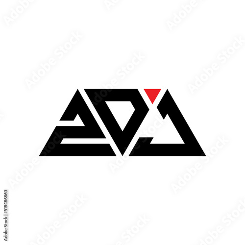 ZDJ triangle letter logo design with triangle shape. ZDJ triangle logo design monogram. ZDJ triangle vector logo template with red color. ZDJ triangular logo Simple, Elegant, and Luxurious Logo...