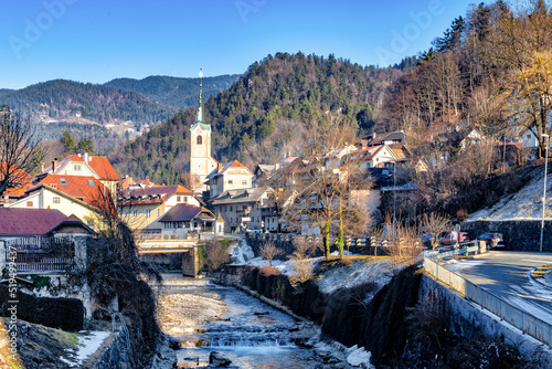 The old town of Trzic (Neumarkt) , Slovenia.