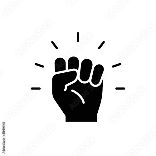 Empowerment icon. Simple solid style. Hand fist, empower, strength, courage, strong, power concept. Glyph vector illustration isolated on white background. EPS 10.