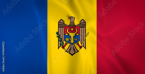 Illustration waving state flag of Moldova