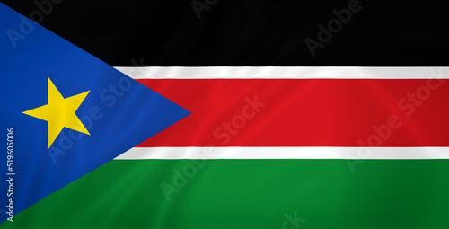 Illustration waving state flag of South Sudan