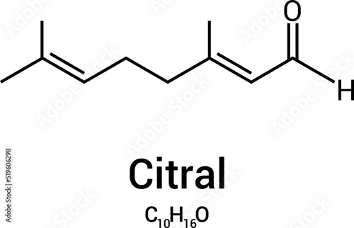 chemical structure of Citral (C10H16O)