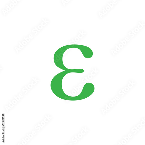 epsilon greek symbol vector illustration isolated on white background. Greek alphabet.