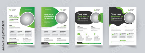 Corporate business flyer template design set, Brochure design, cover modern layout, annual report, poster, flyer in A4 with colorful business proposal, promotion, advertise, publication, cover page.