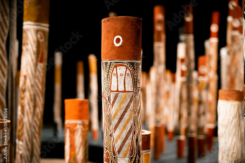 didgeridoos aboriginal indigenous musical instruments in gallery