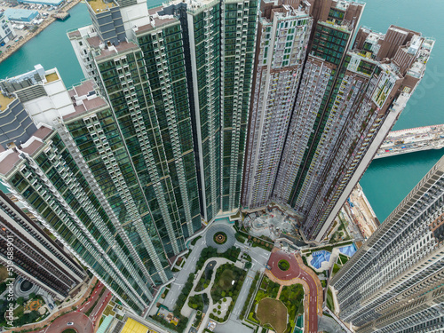 Top view of Hong Kong residential apartment