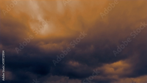 Dark dirty orange clouds - background for war artworks - abstract 3D illustration