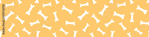 Seamless pattern with bones. Background and texture in flat style. For fabric, packaging, wrapping paper, pet shop