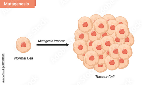 Mutagenesis cell vector illustration, tumor cell proliferation