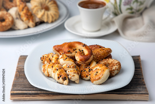 Turkish homemade sweet and savory cookies - tatli tuzlu kurabiye - kuru pasta